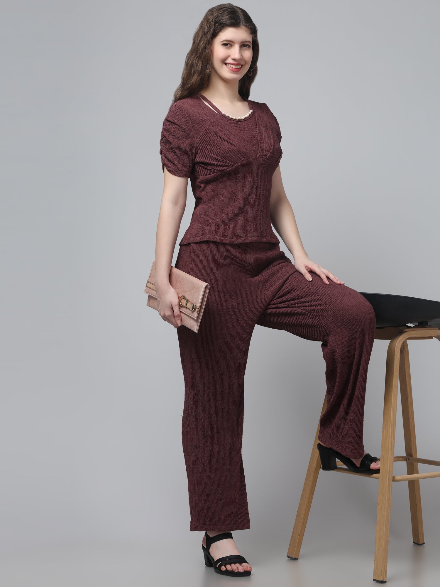 Beaded Neck Co ord Set For Womens