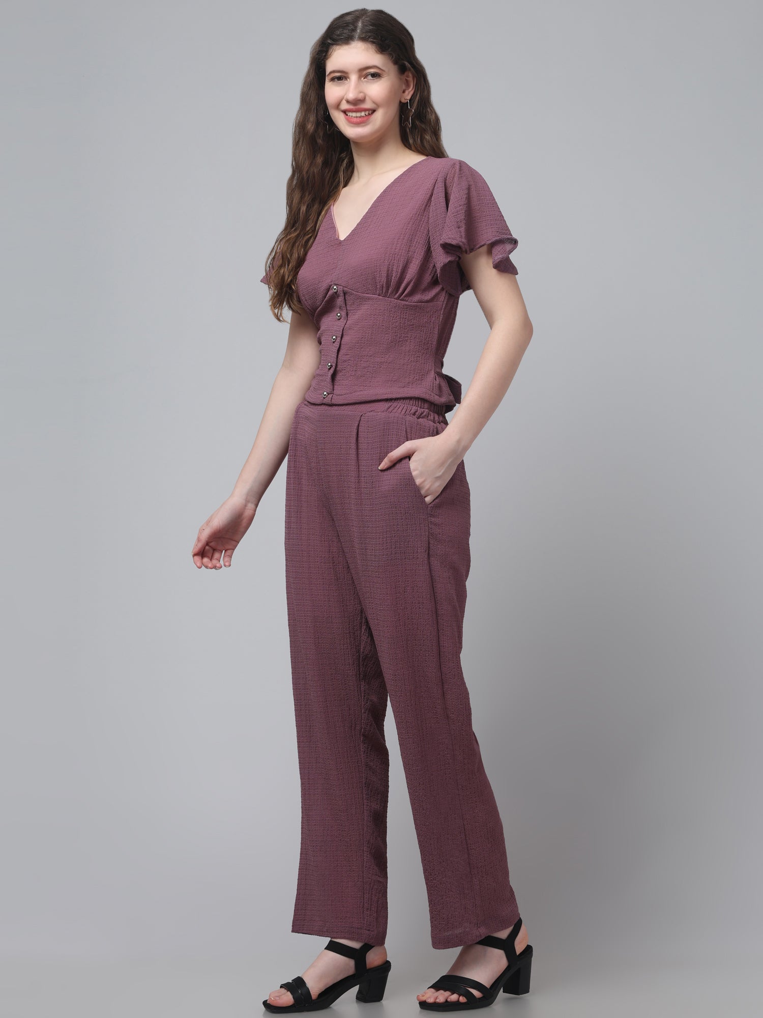 Textured Corset style Co ord Set For Womens