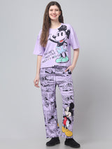 Purple Printed Co ord Set For Womens