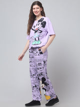 Purple Printed Co ord Set For Womens