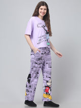 Purple Printed Co ord Set For Womens