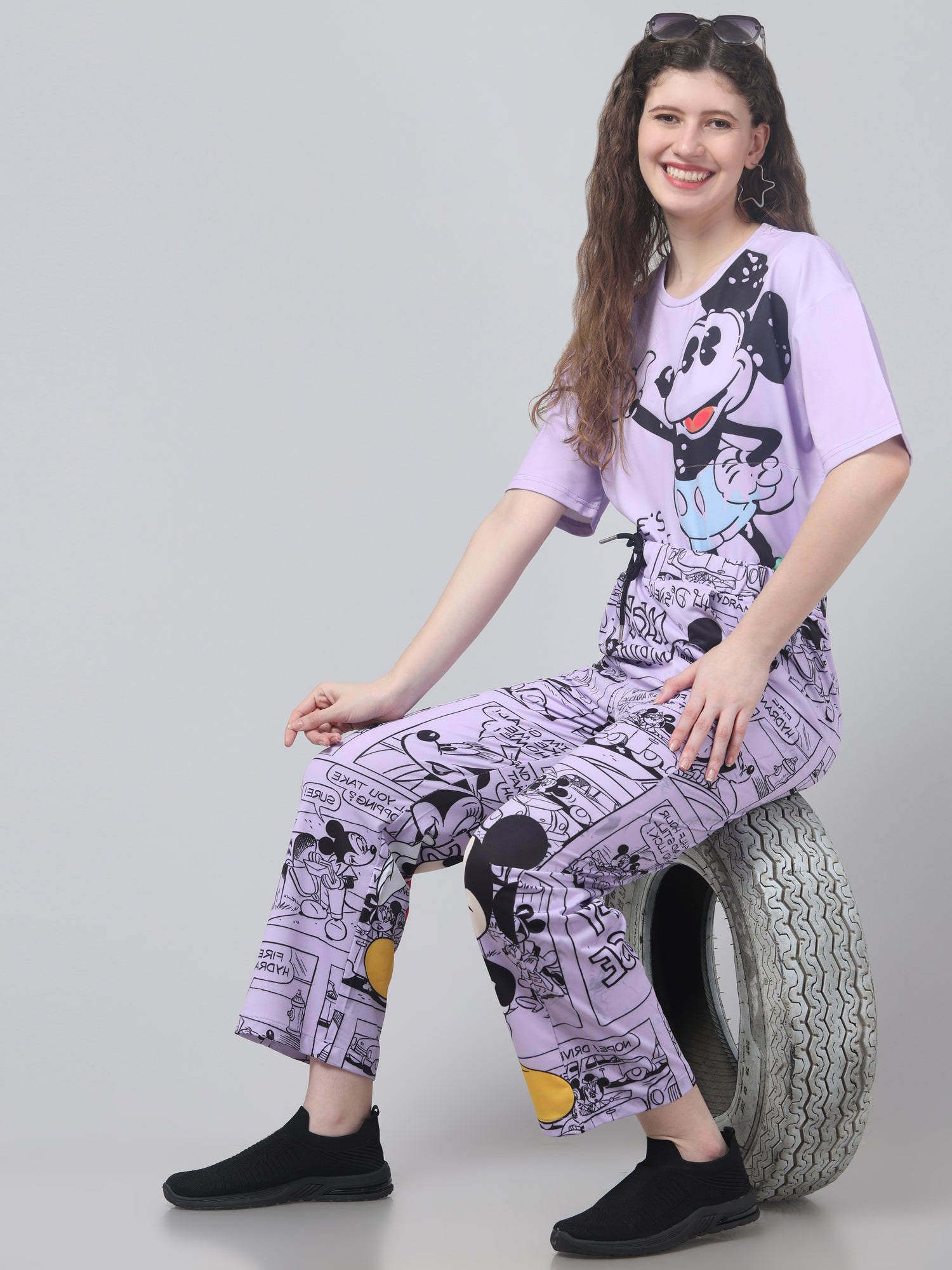 Purple Printed Co ord Set For Womens
