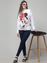 Oversized Micky Print Shirt For Womens
