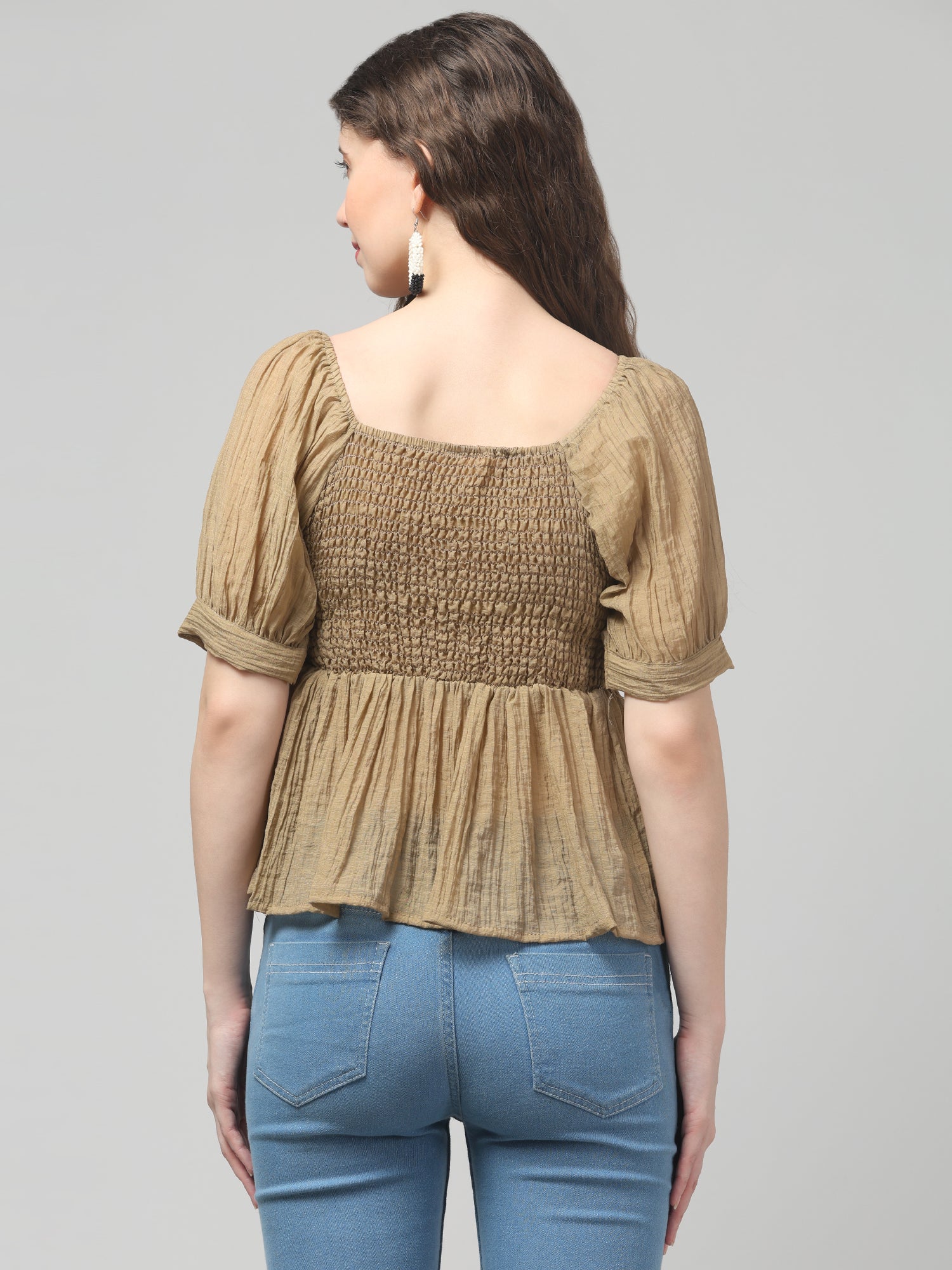 Puff Sleeve Textured Top