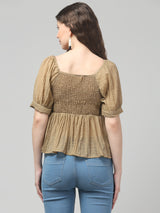 Puff Sleeve Textured Top