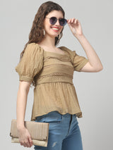 Puff Sleeve Textured Top