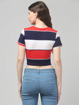 Striped Crop Top For Womens