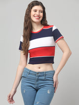 Striped Crop Top For Womens