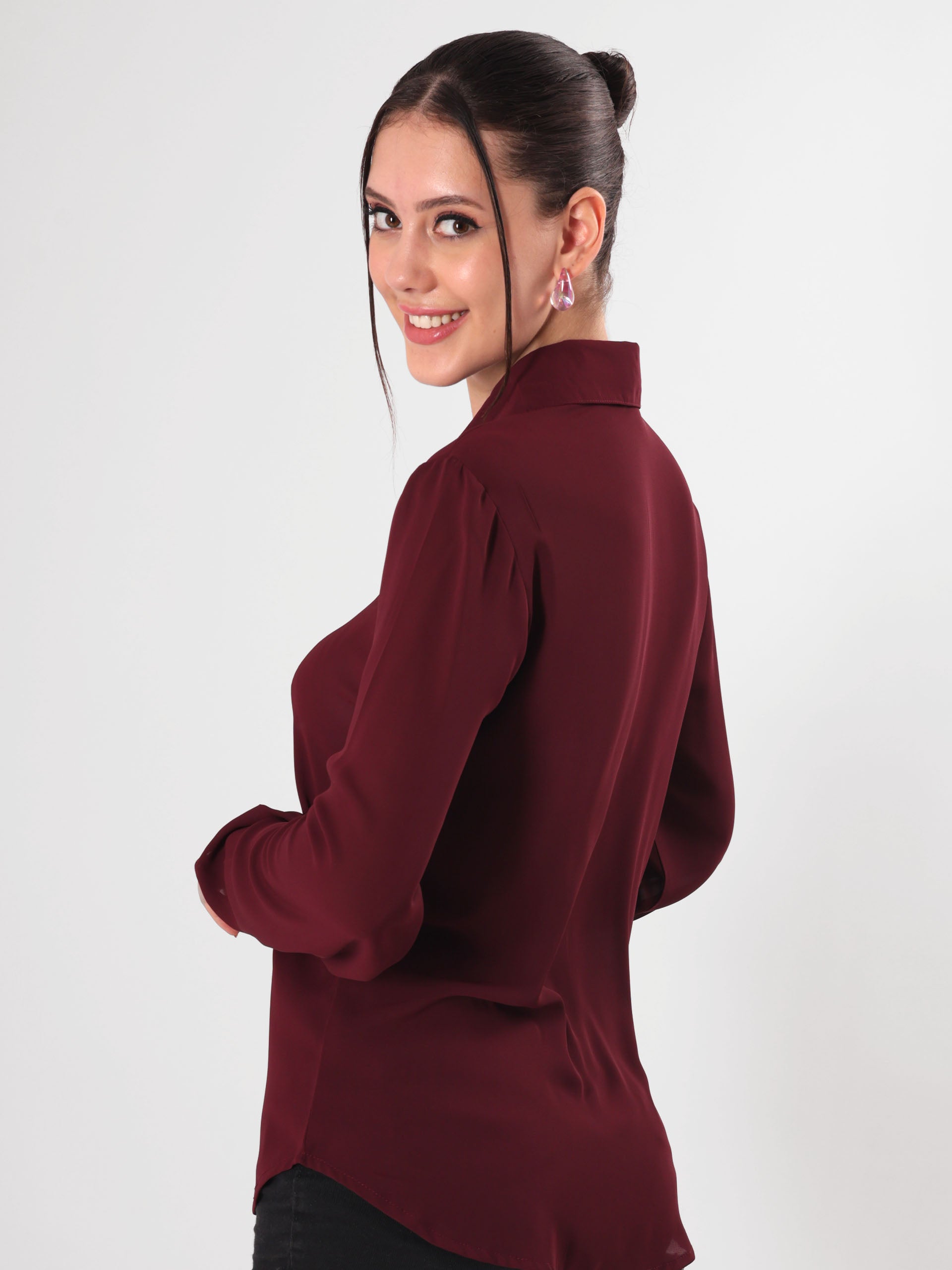 Solid Maroon Full Sleeve Shirt