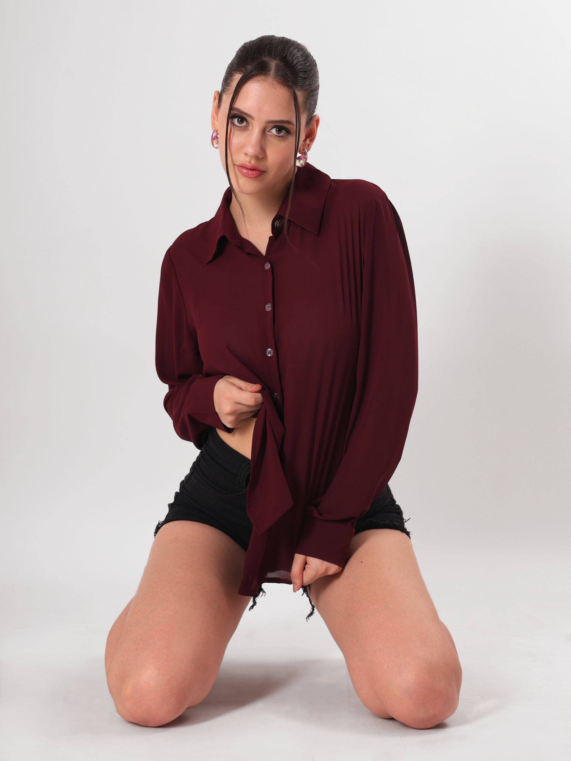 Solid Maroon Full Sleeve Shirt