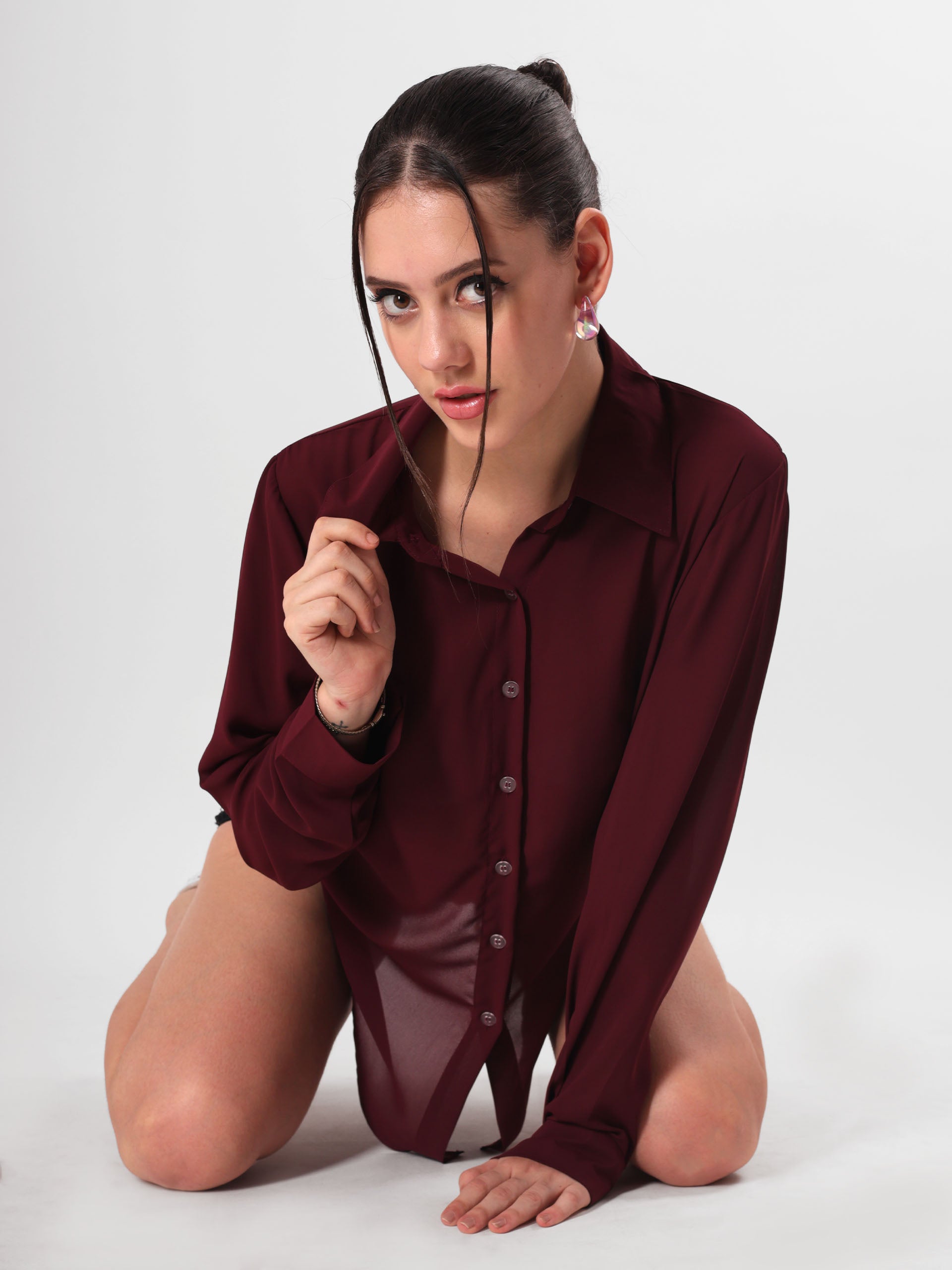 Solid Maroon Full Sleeve Shirt