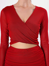 Solid_Side_Slit_Bodycon_Dress_With_V_Neck