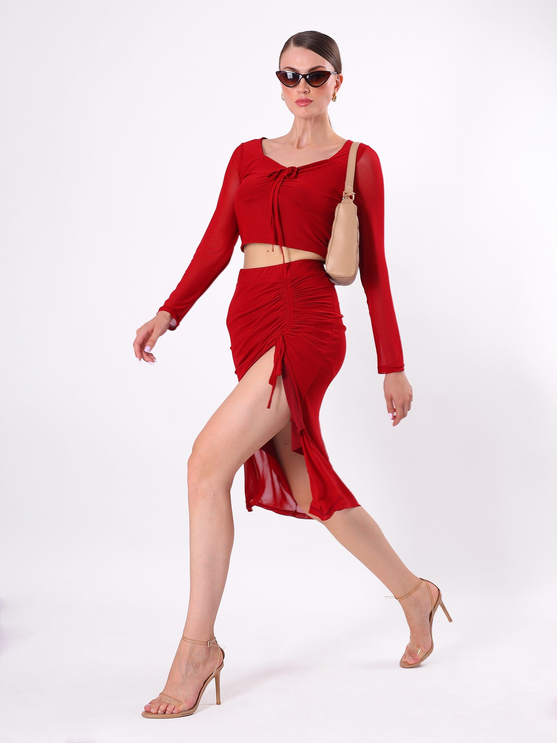 Solid Side Slit Cord Set with Drawstrings