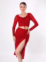 Solid Side Slit Cord Set with Drawstrings