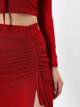 Solid Side Slit Cord Set with Drawstrings