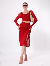 Solid Side Slit Cord Set with Drawstrings