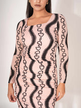 Spiral Printed Bodycon Dress