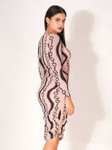 Spiral Printed Bodycon Dress