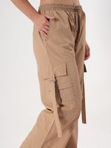 Straight fit Cargo With Pockets And Adjustable Strings-2