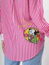 Stripped Pink Shirt With Full Sleeve & Point Collar