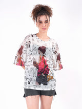 Typography Print Mesh Top 