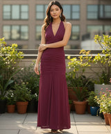 Clobug Women Maxi Maroon Dress