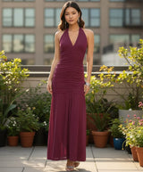 Clobug Women Maxi Maroon Dress