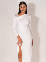 White Popcorn Bodycon Dress