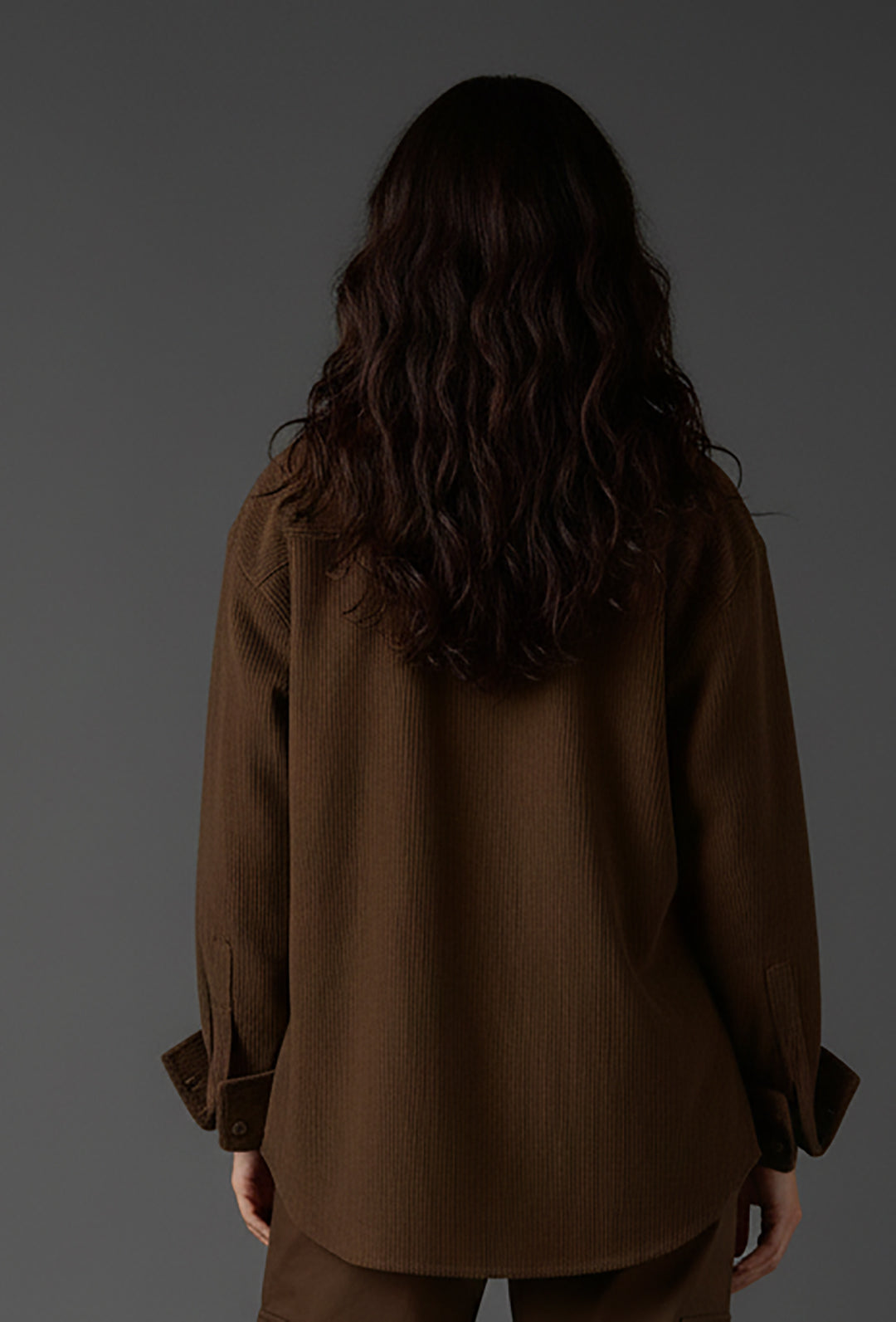 Clobug Women Full Sleeve Oversized Corduroy Shirt