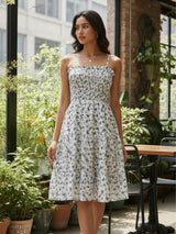 Clobug Women Sweethear Neck Printed Sleeveless Dress