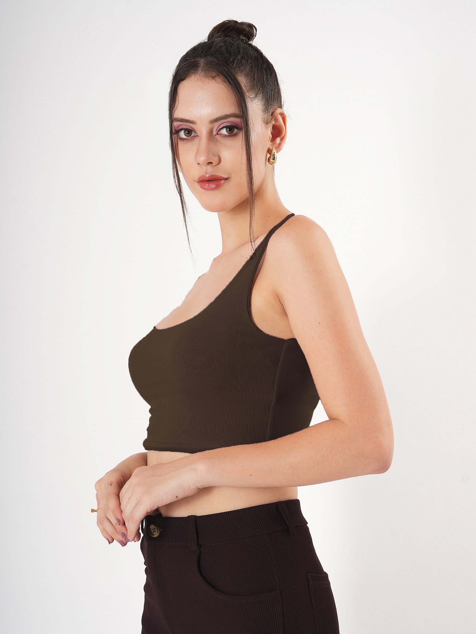 Clobug Women Cotton Blend Sleeveless Square Neck Tank Top