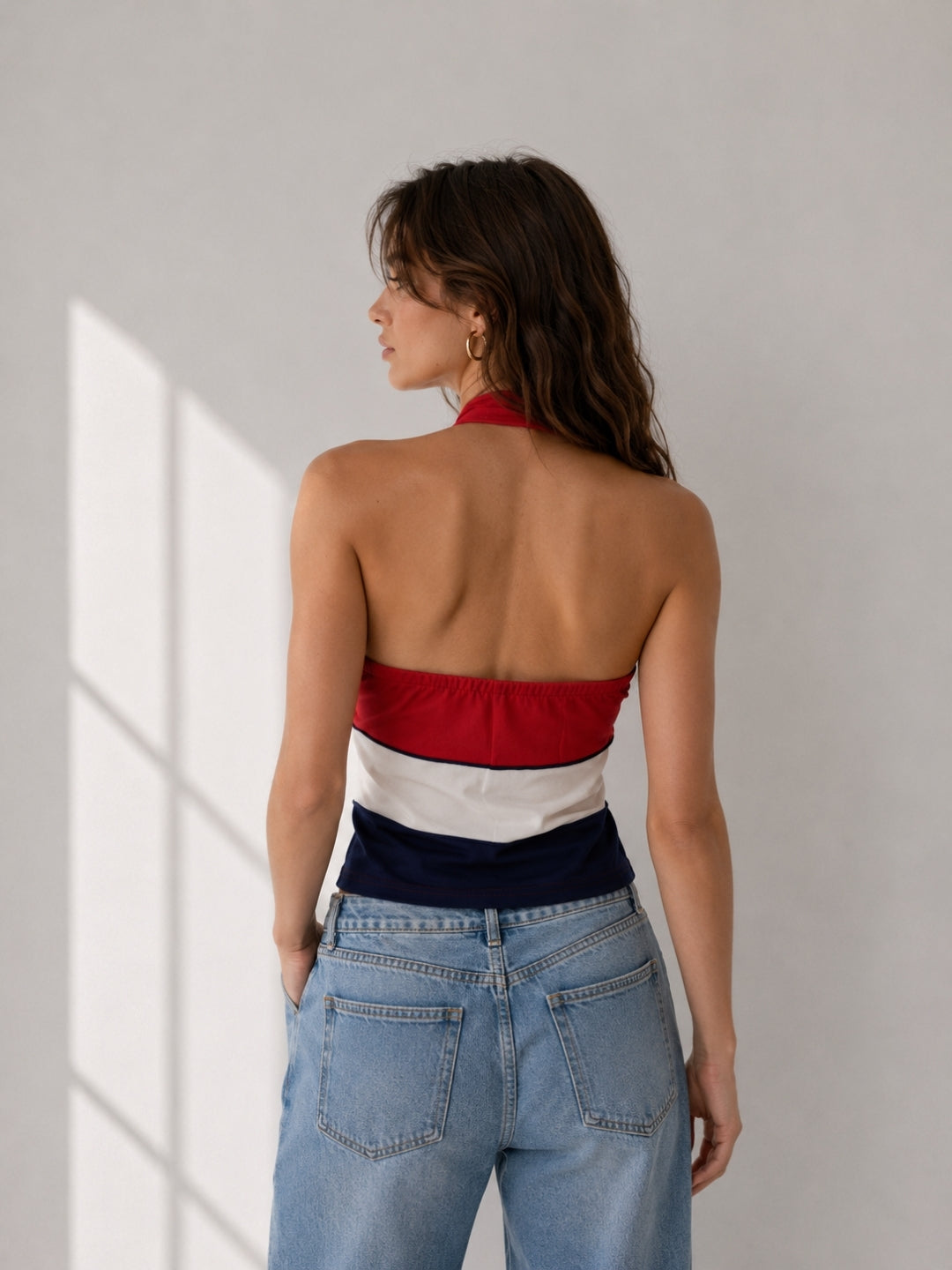 Women's Colorblock Cotton Blend Top