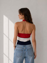Women's Colorblock Cotton Blend Top