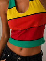 Women's Colorblock Cotton Blend Top