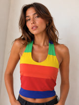 Women's Colorblock Cotton Blend Top