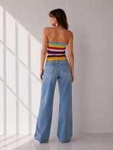 Women's Colorblock Cotton Blend Top