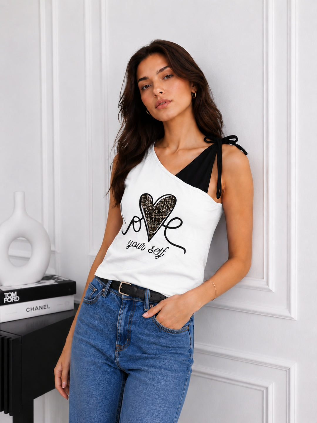 Women's Printed V-Neck Top