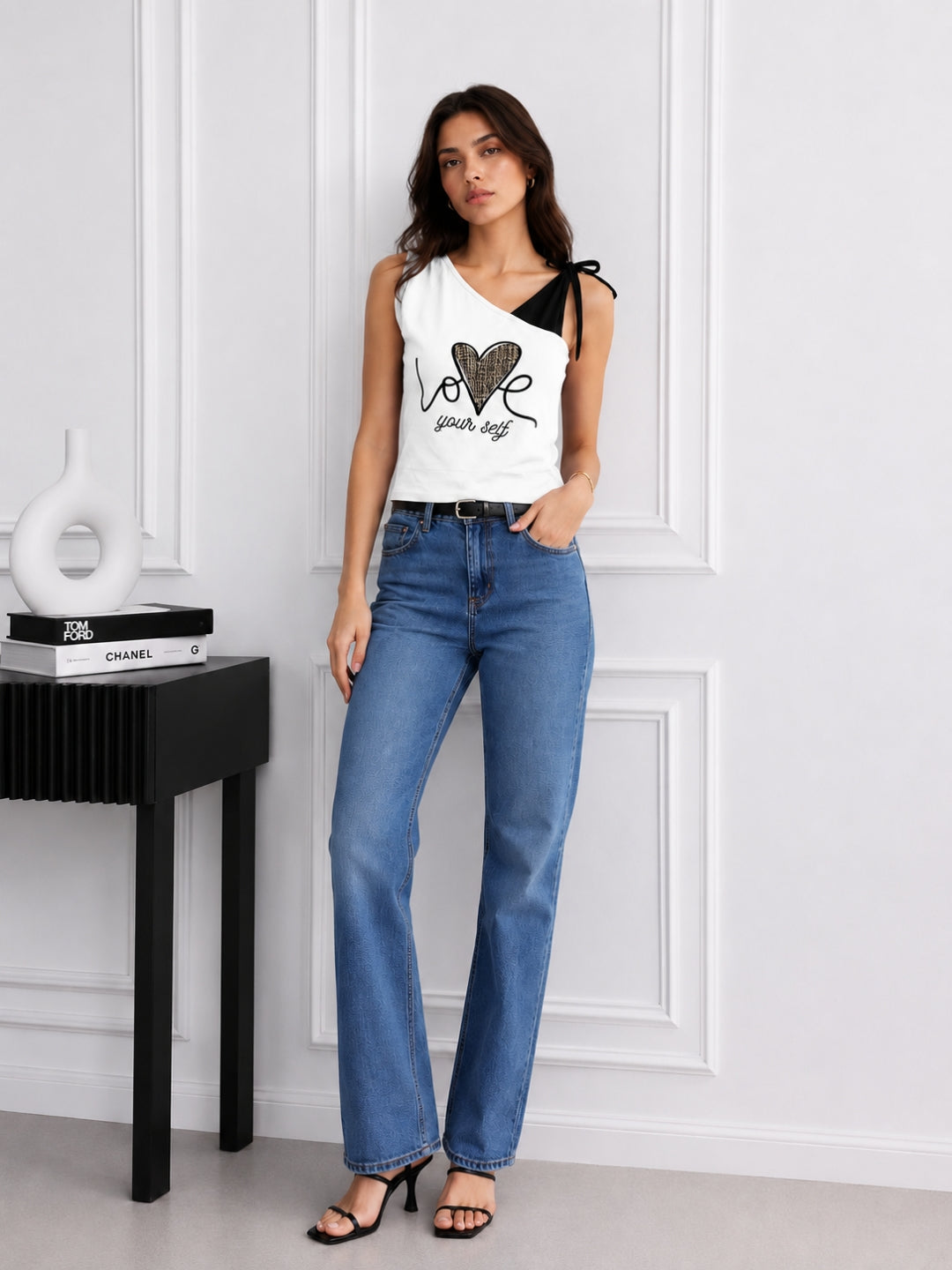 Women's Printed V-Neck Top