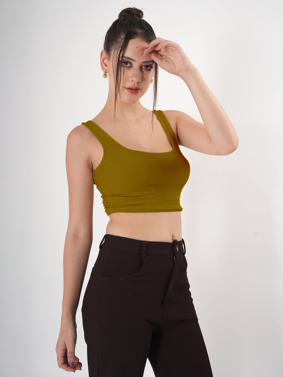 Clobug Women Cotton Blend Sleeveless Square Neck Tank Top