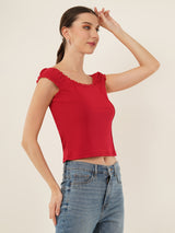 Clobug Women Cotton Blend Short Sleeve Top