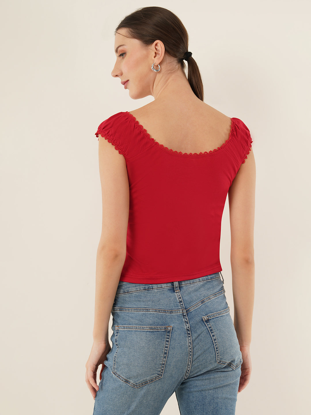 Clobug Women Cotton Blend Short Sleeve Top