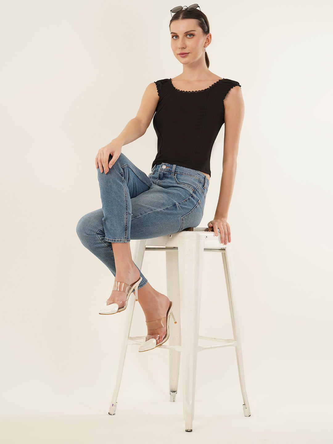 Clobug Women Cotton Blend Short Sleeve Top