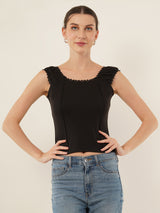 Clobug Women Cotton Blend Short Sleeve Top