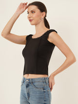 Clobug Women Cotton Blend Short Sleeve Top