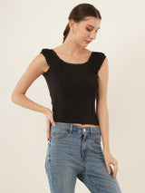 Clobug Women Cotton Blend Short Sleeve Top