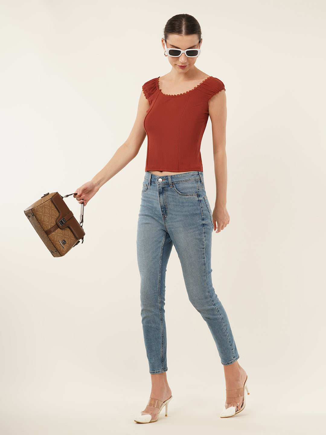 Clobug Women Cotton Blend Short Sleeve Top