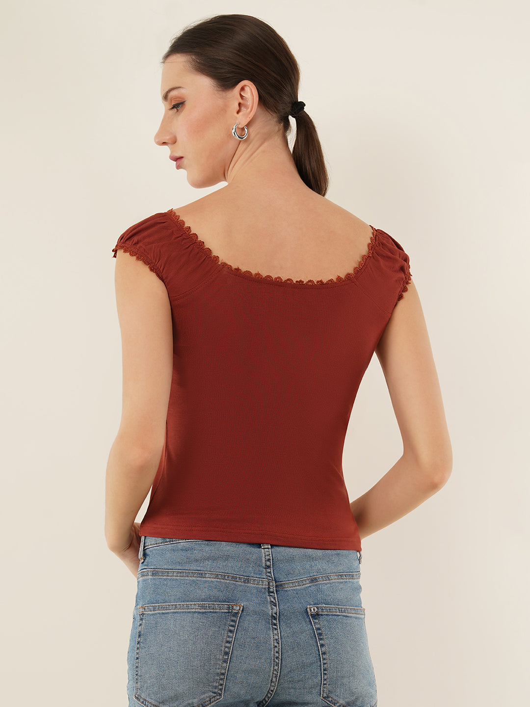 Clobug Women Cotton Blend Short Sleeve Top