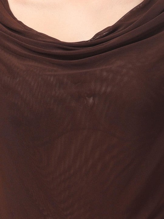 Cowl Neck Brown Top