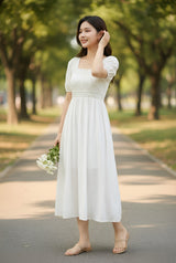 Clobug Women White Dress