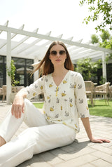 Clobug Women Floral Printed Top